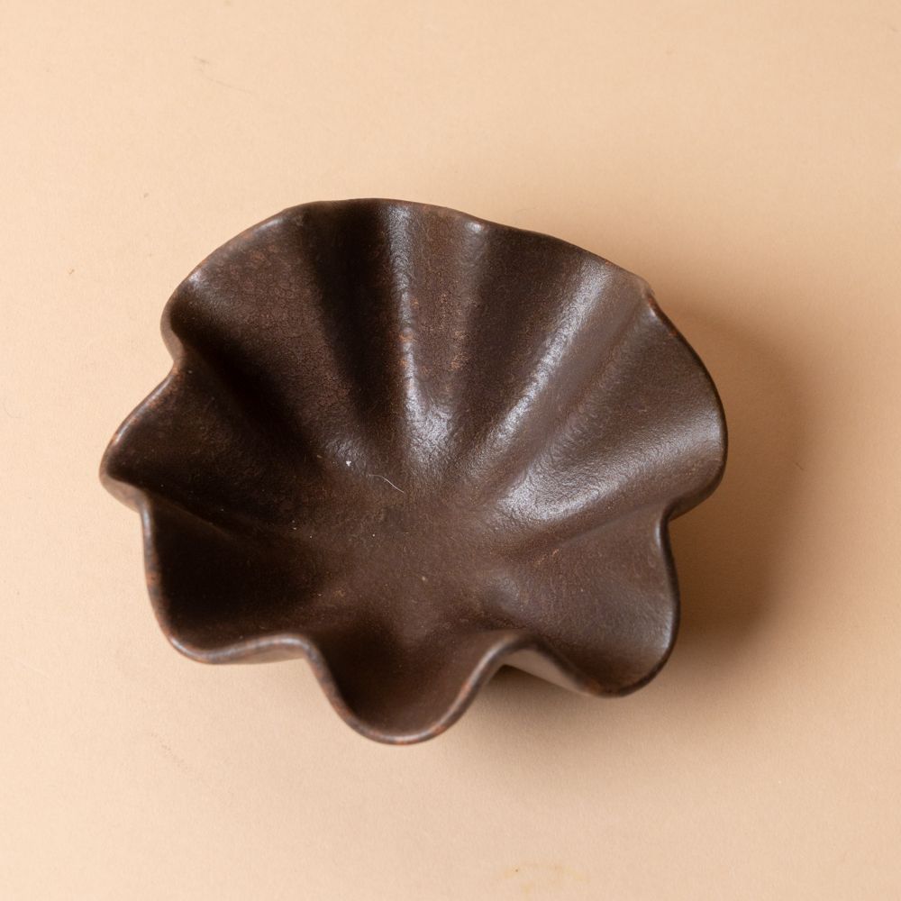 Brown Ribbon Shaped Stoneware Dish dish Creative Co-op (DYA)