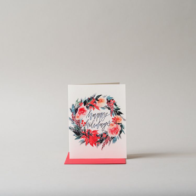Floral Wreath Holiday Card CHRISTMAS 2026 Inkwell Cards (Faire)