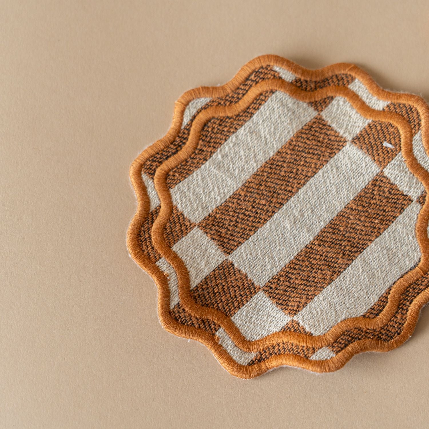 Cotton Coaster Set - Scallop Check - Rug & Weave