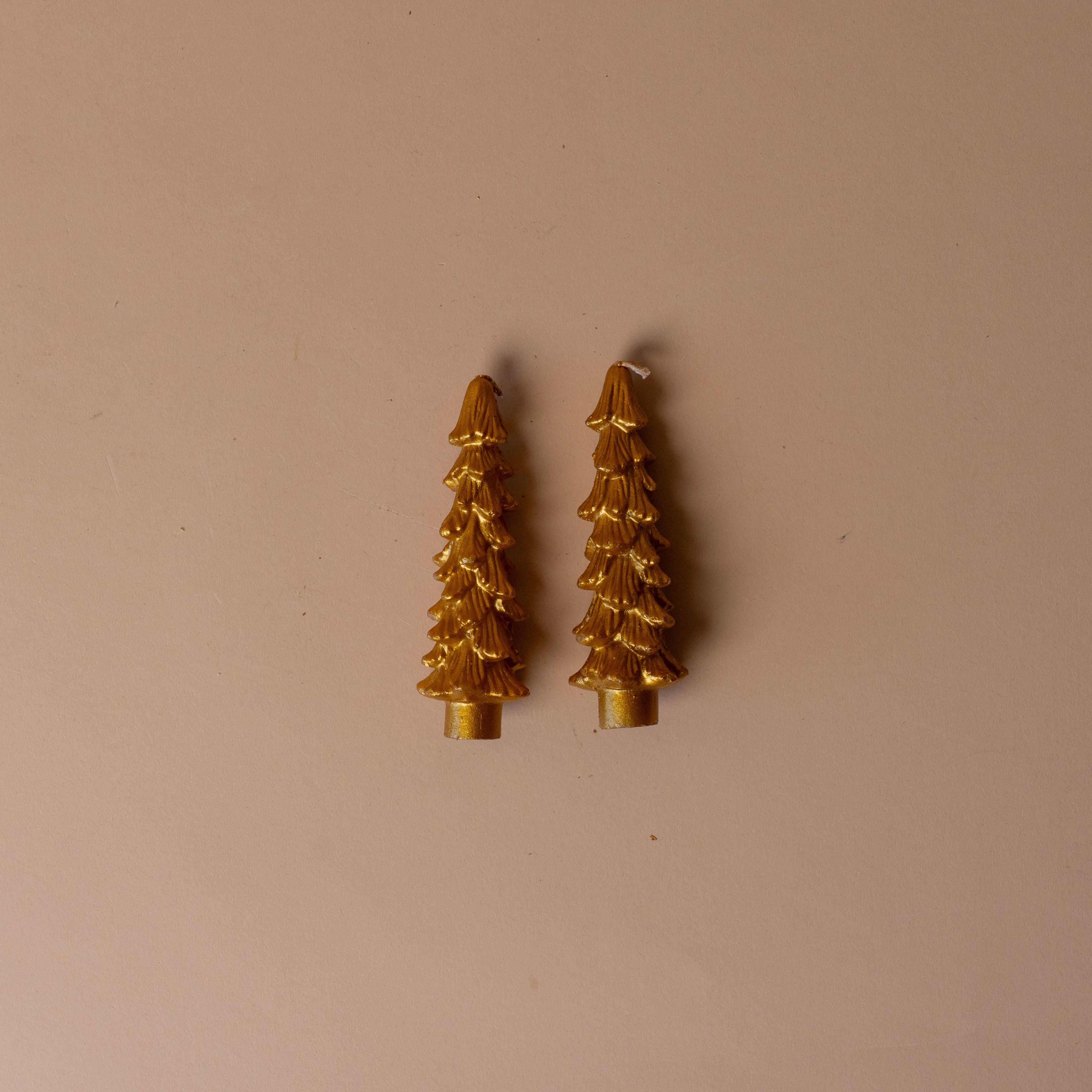 Tree Shaped Taper Candles - Gold – view 2