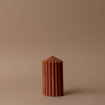 Rust Ribbed Pillar Candle candle Estelle (Faire) Small