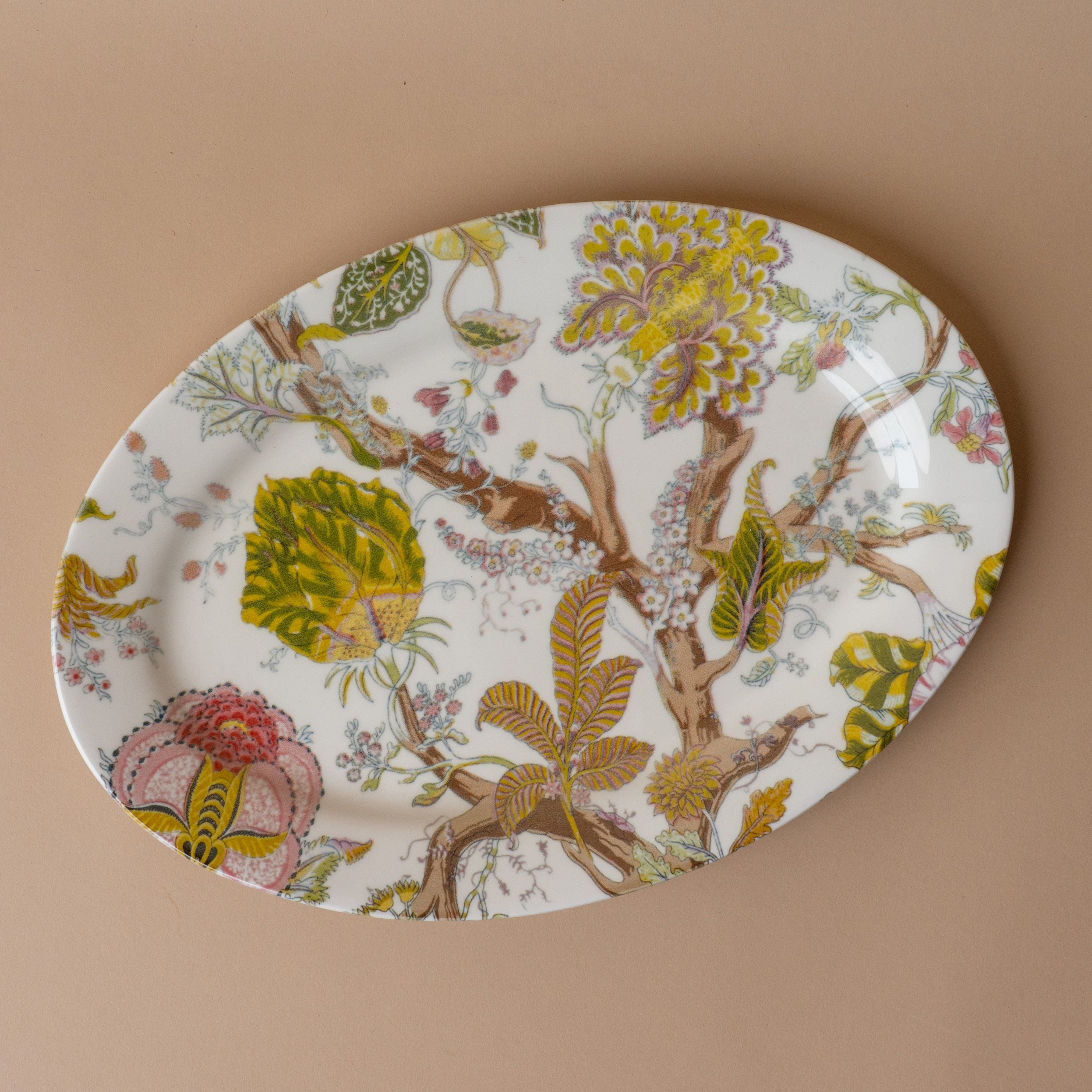 Botanical Print Stoneware Platter tray Creative Co-op (DYA)