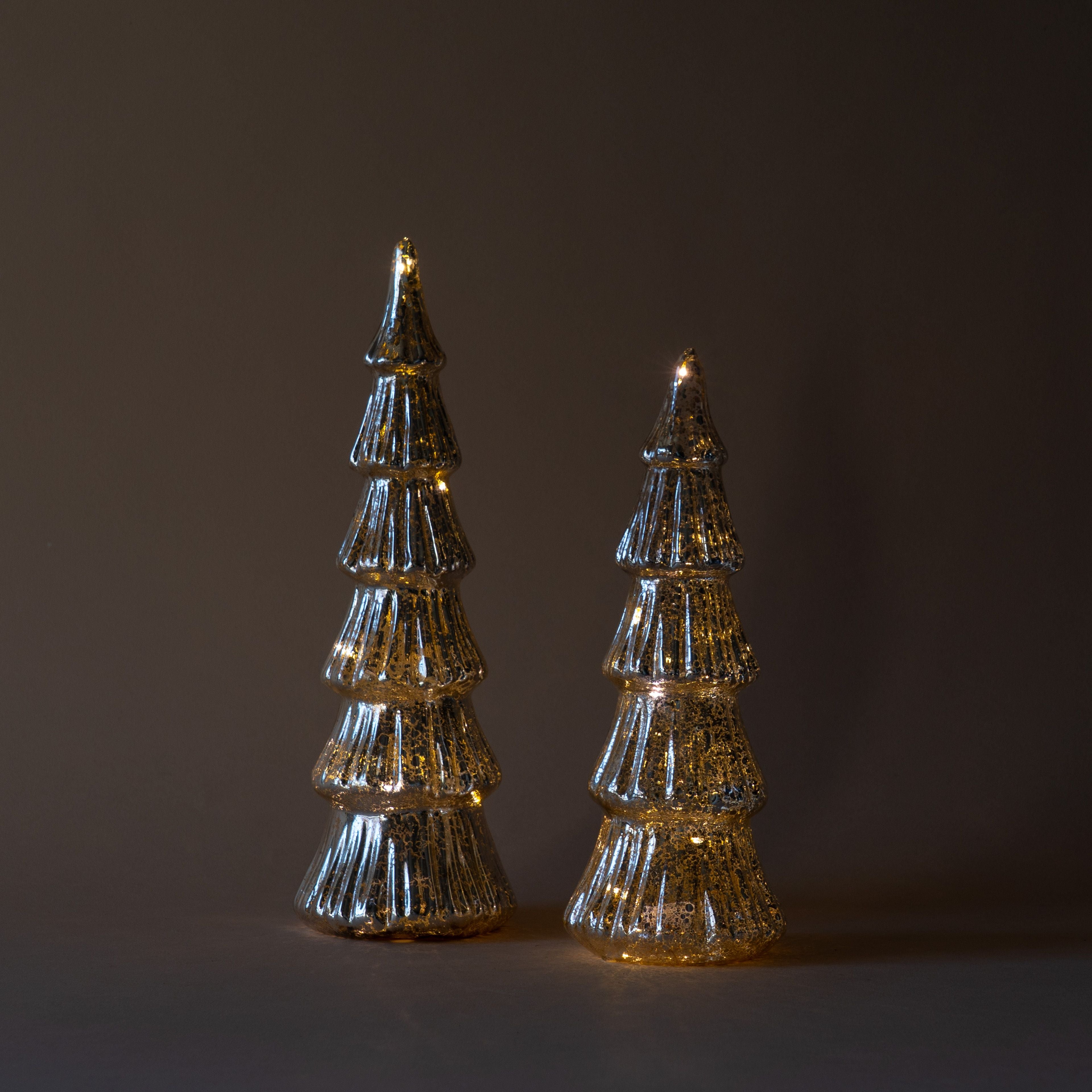 Silver Glass LED Holiday Tree – view 2