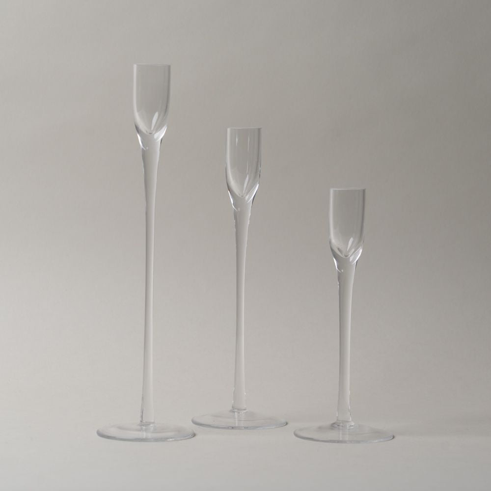 Flute Style Glass Taper Holder candle holder Abbott Collection