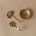 Gold Finish Rose Hook with Ceramic Detail - Rug & Weave