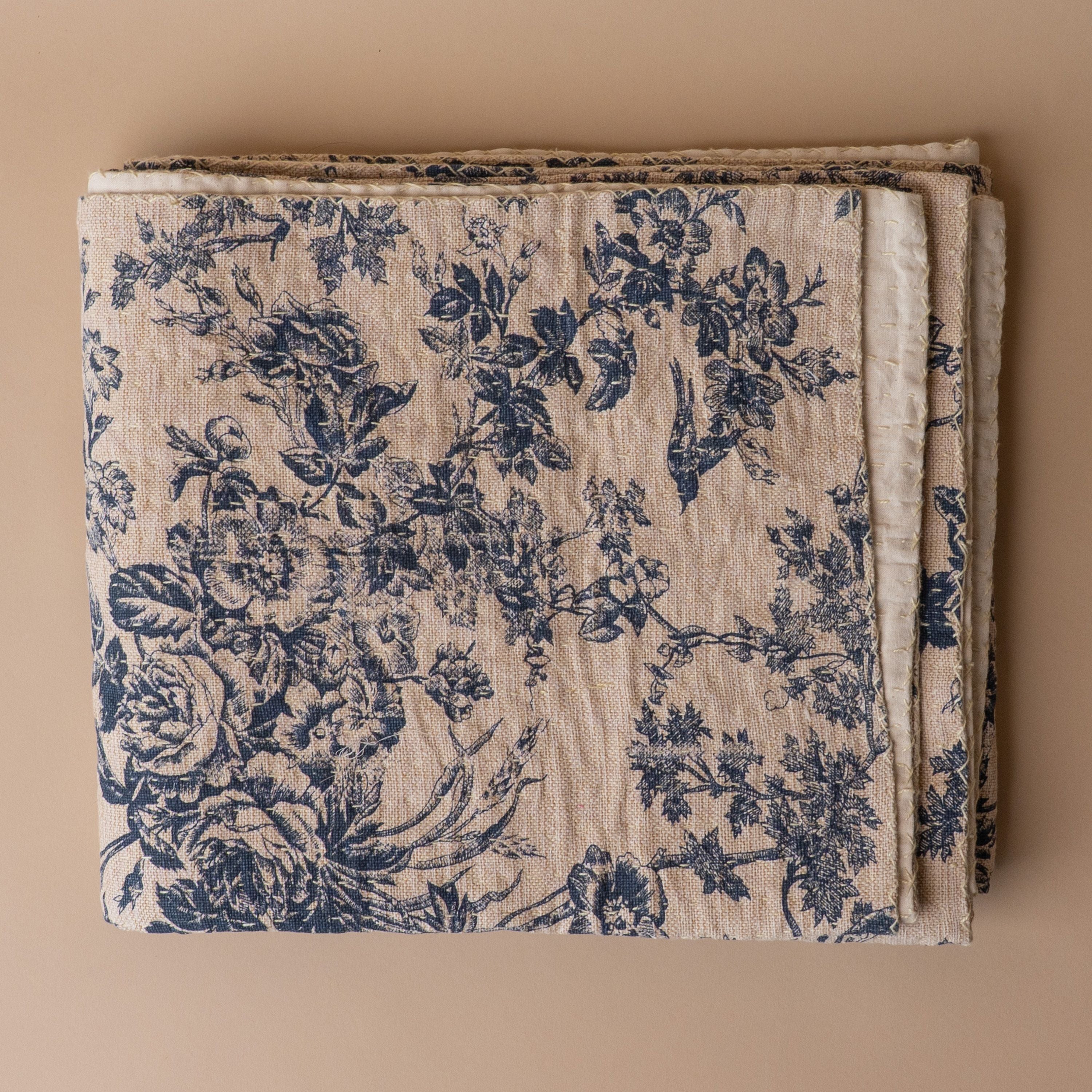 Toile Pattern Kantha Throw Blanket blanket Creative Co-op (DYA)
