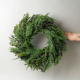 Navy Plum Berry Cypress Wreath