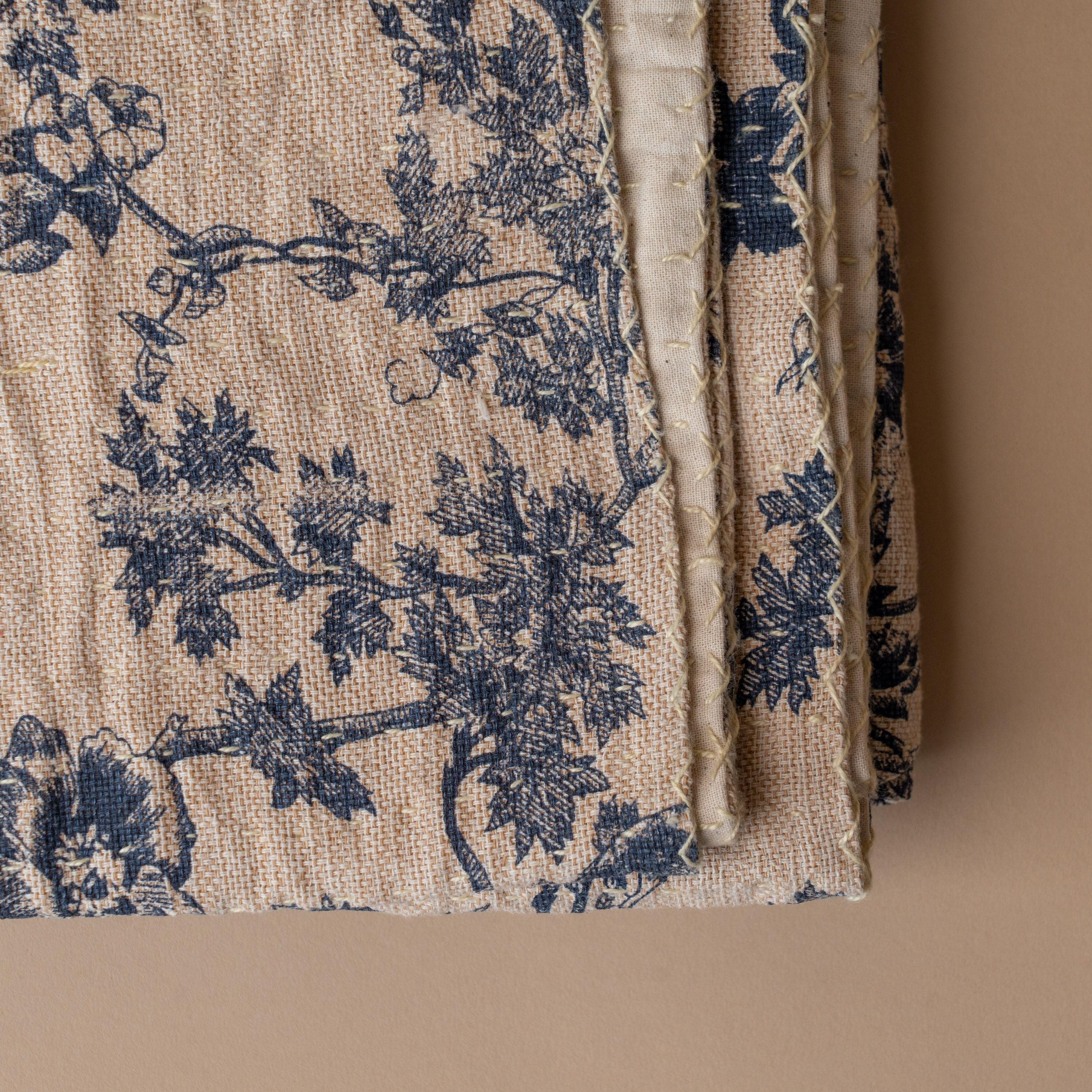 Toile Pattern Kantha Throw Blanket blanket Creative Co-op (DYA)