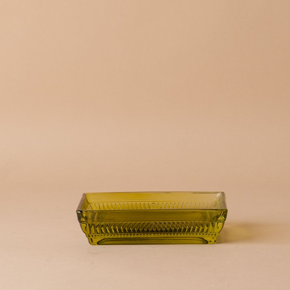 Olive Pressed Glass Soap Dish soap dish Creative Co-op (DYA)
