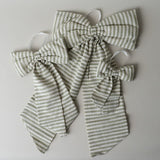 Green Stripe Bow
