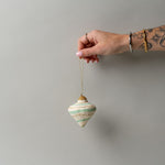Handmade Paper Mache Ornament - Diamond Shape CHRISTMAS 2025 Creative Co-op (DYA) Mint Swirl