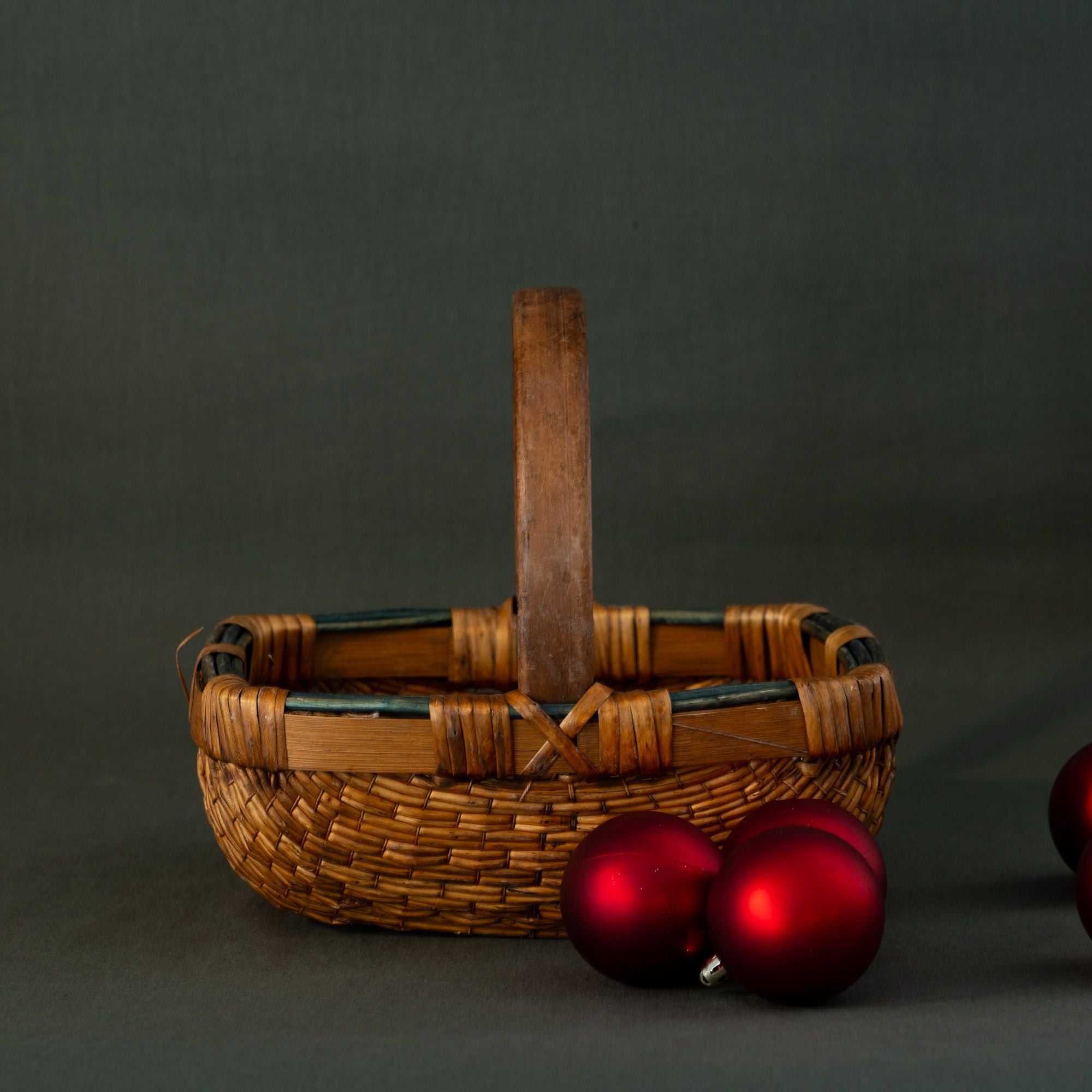 Vintage Green Edge Basket - Rug & Weave