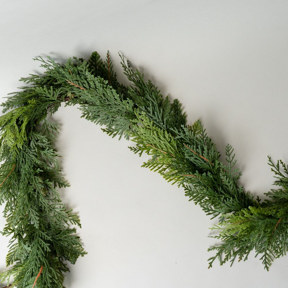 Faux White Cedar Garland CHRISTMAS 2026 Tri W Imports 72"