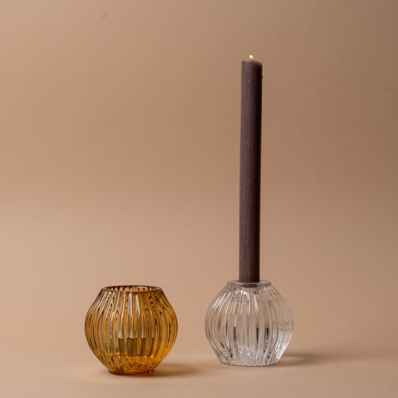 Ridged Glass Taper/Votive Holder candle holder Abbott Collection