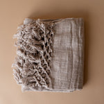 Natural Braided Throw Blanket with Tassel - Rug & Weave