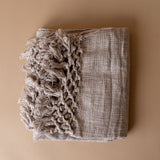 Natural Braided Throw Blanket with Tassel - Rug & Weave