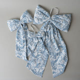 Blue Toile Bow