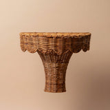 Woven Rattan Wall Shelf with Scallop Edge
