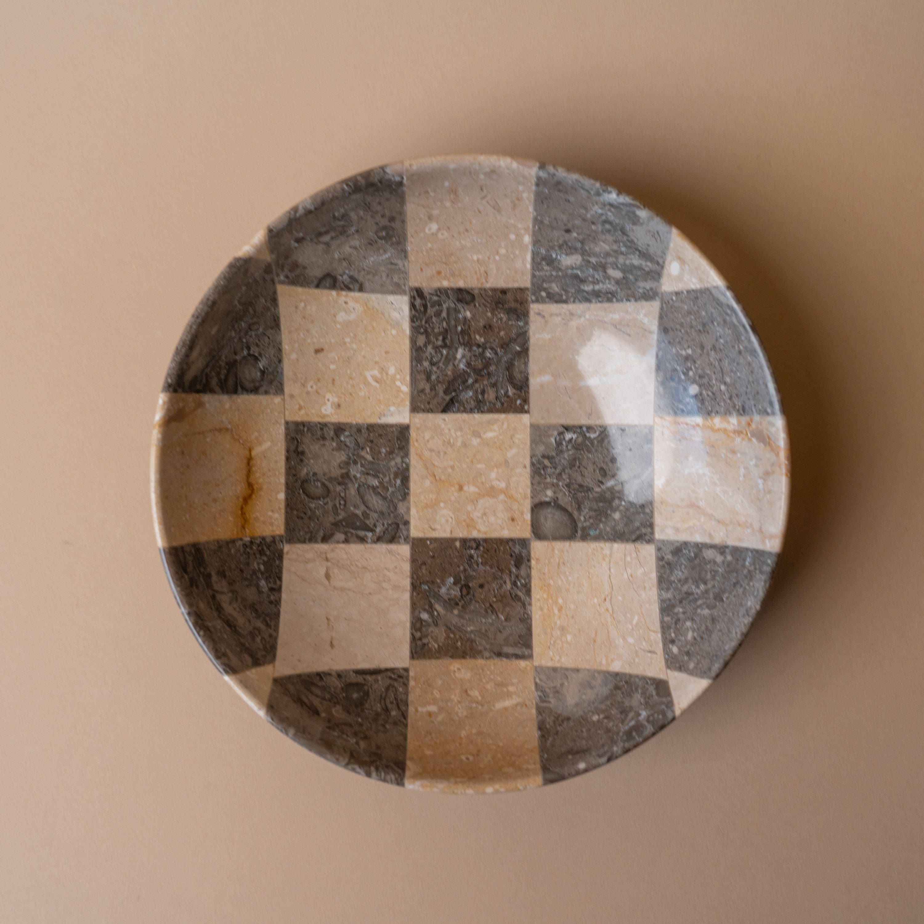 Travertine Check Bowl bowl Marigold Market (Faire)