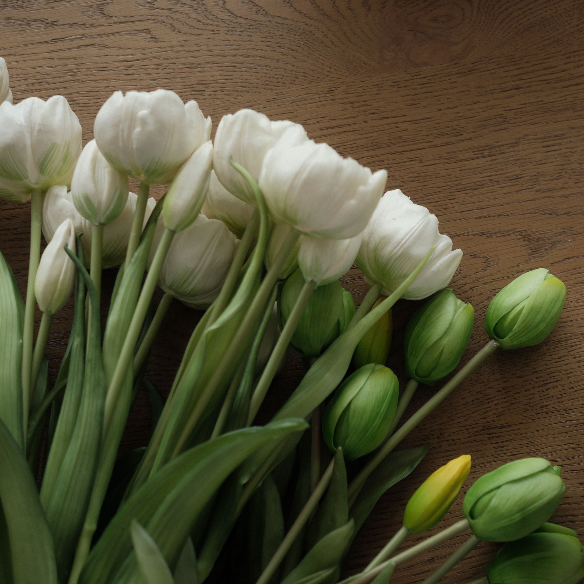 Faux Dynasty Peony Tulip Bundle faux stem Tri W Imports