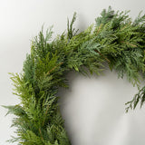 Faux White Cedar Wreath