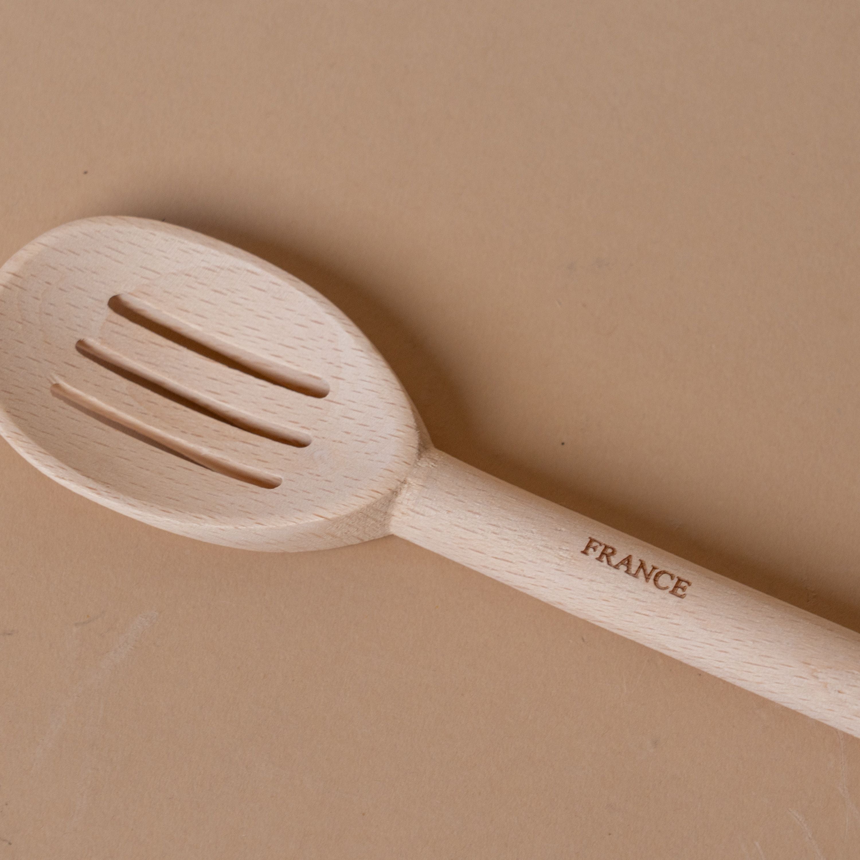 Beechwood Slotted Cooking Spoon wood spoon David Shaw
