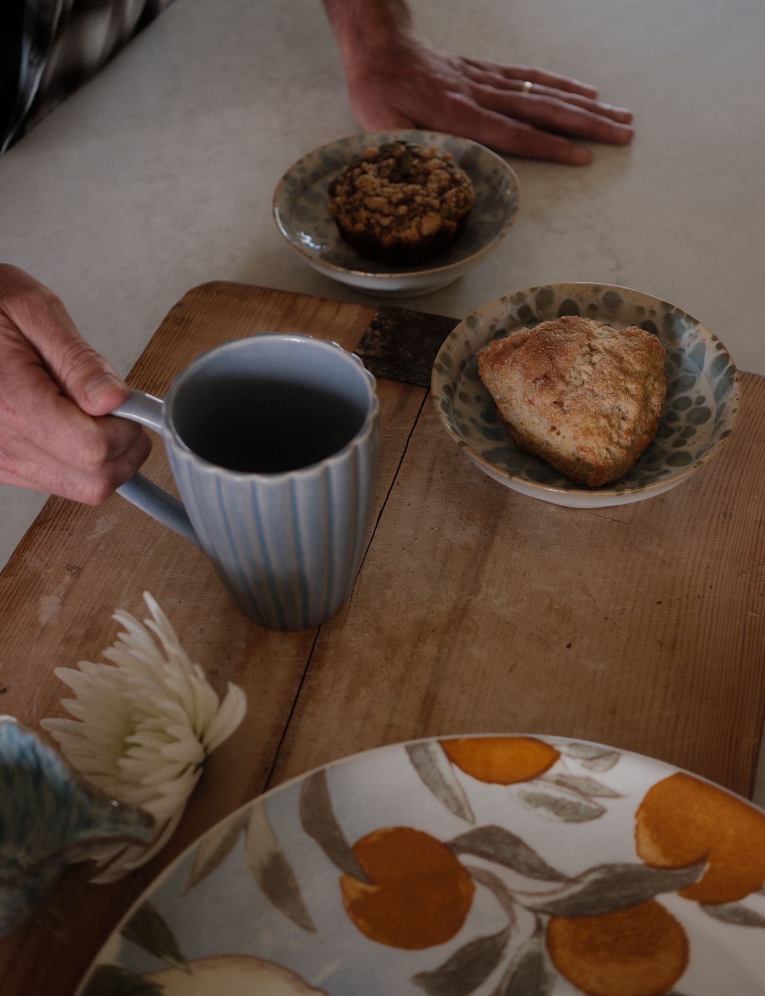 Stoneware Plate with Lemon & Orange Motif plate Creative Co-op (DYA)