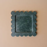Square Marble Scalloped Tray tray Luxe B Co (Faire) Green Marble