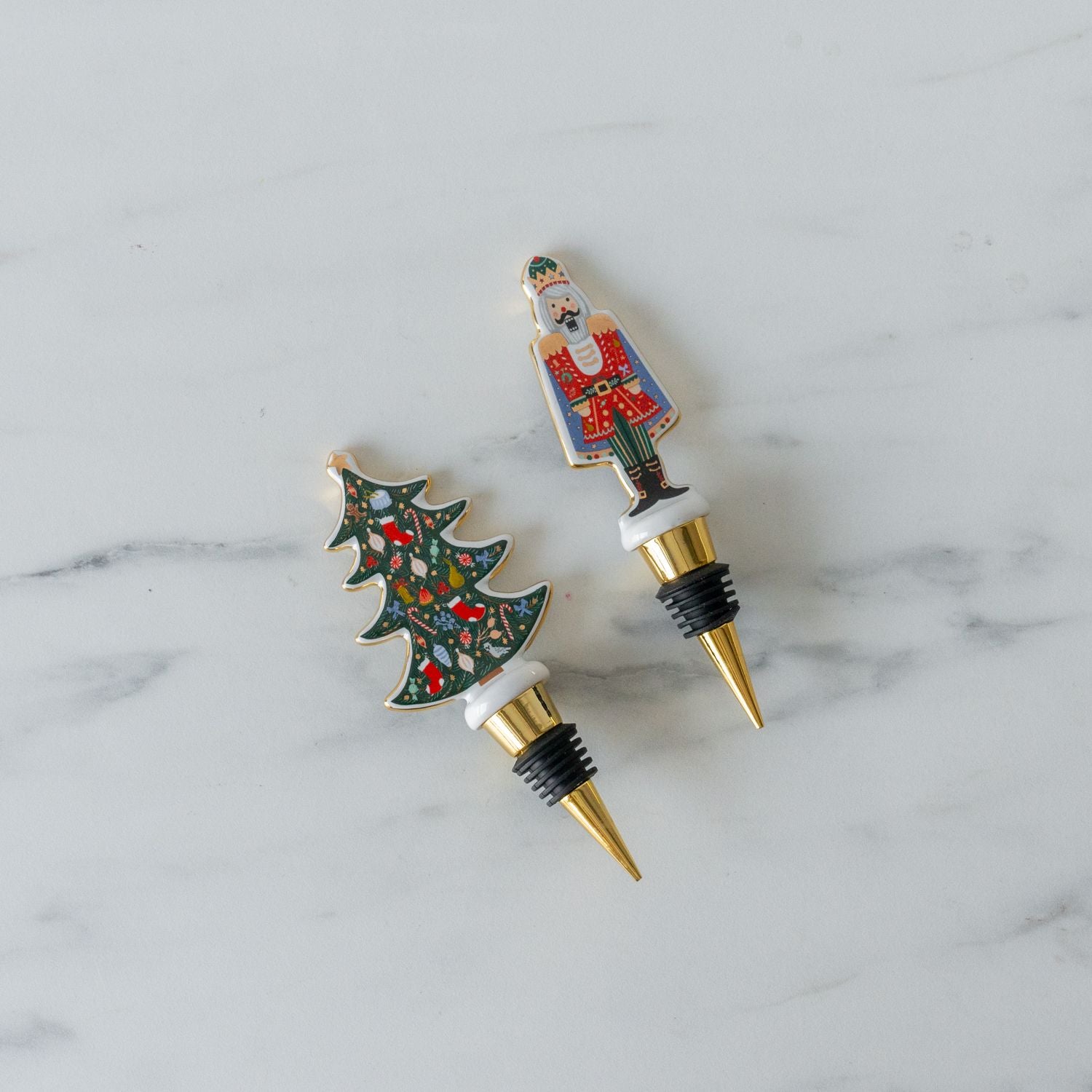 Holiday Print Wine Stoppers - Rug & Weave