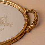Antiqued Oval Floral Tray – view 4
