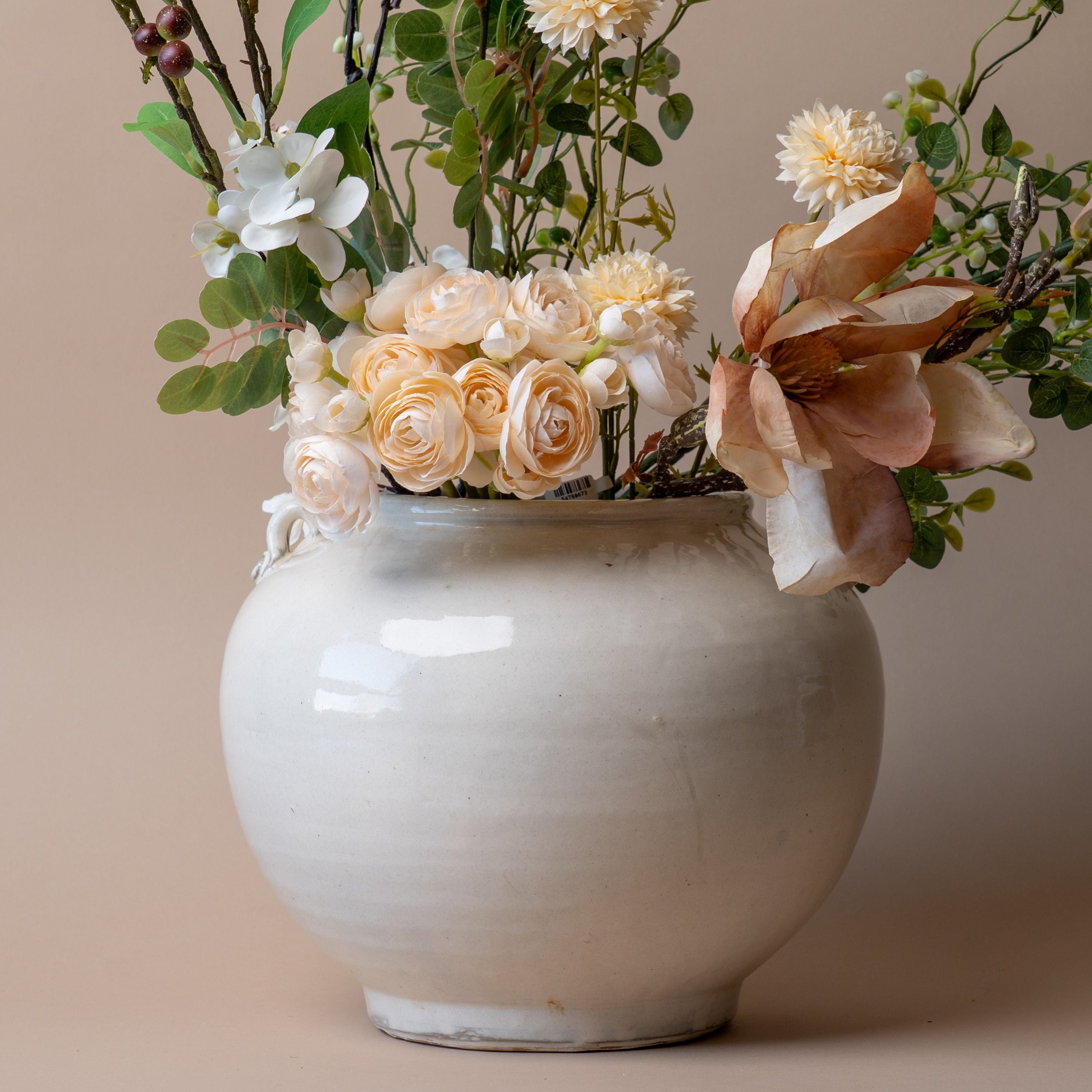 Antiqued Ivory Glazed Pot vase Luxe B Co (Faire)