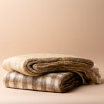 Wool Gingham Throw Blanket - Toffee blanket Indaba