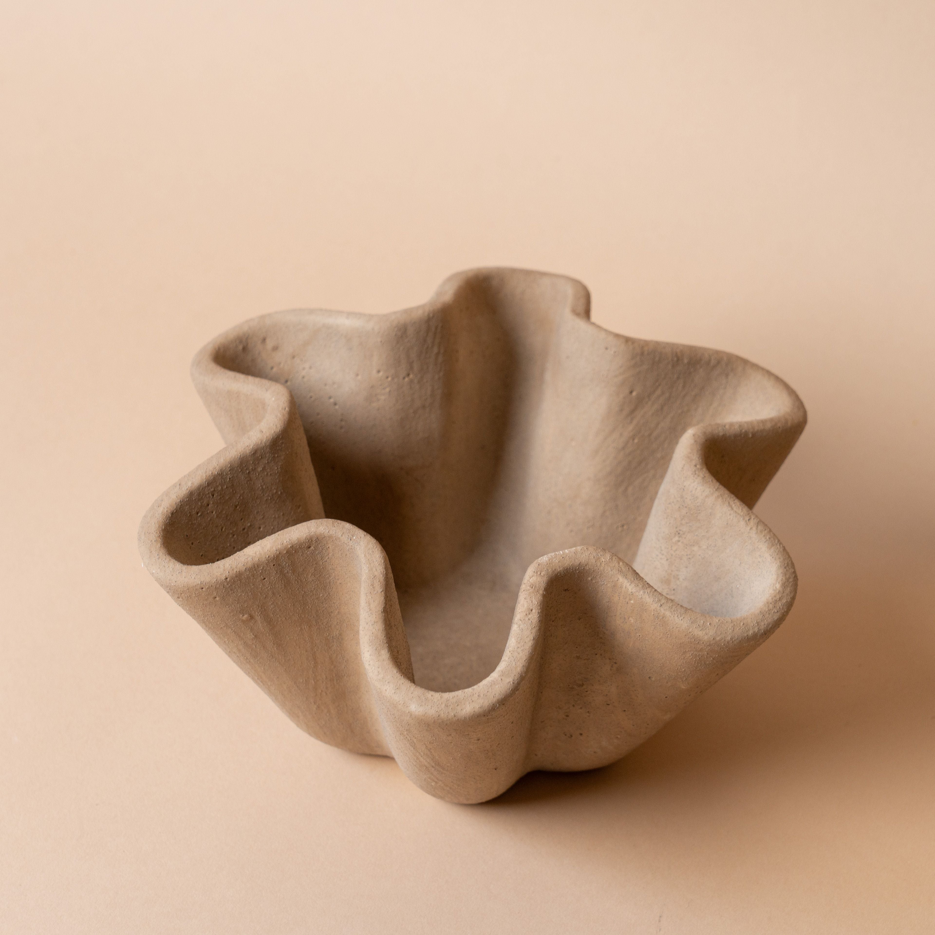 Cement Planter with Ruffle Edge – view 2