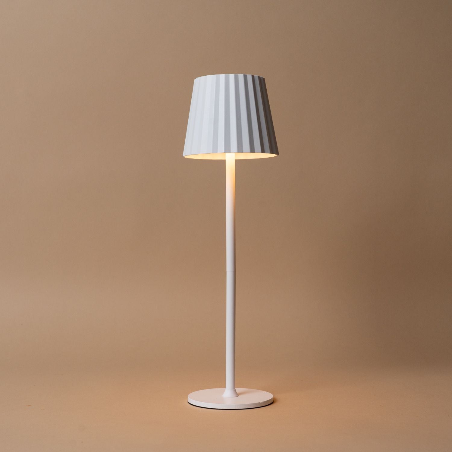 Mini Fluted Table Lamp - White Table Lamps Abbott Collection White LED Lamp