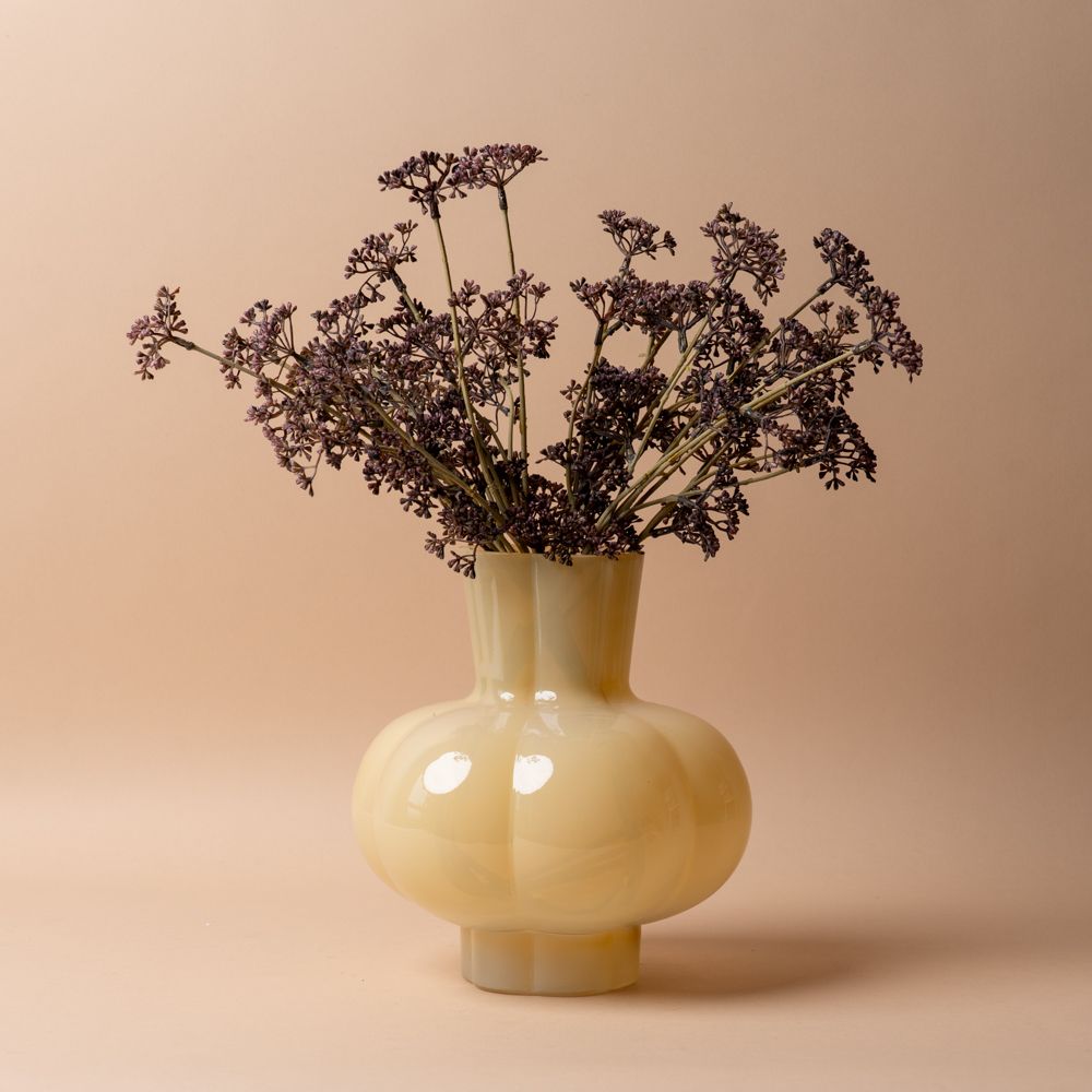 Round Fluted Glass Vase vase Creative Co-op (DYA)