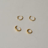 Gold Plated Thick & Twist Earring Set
