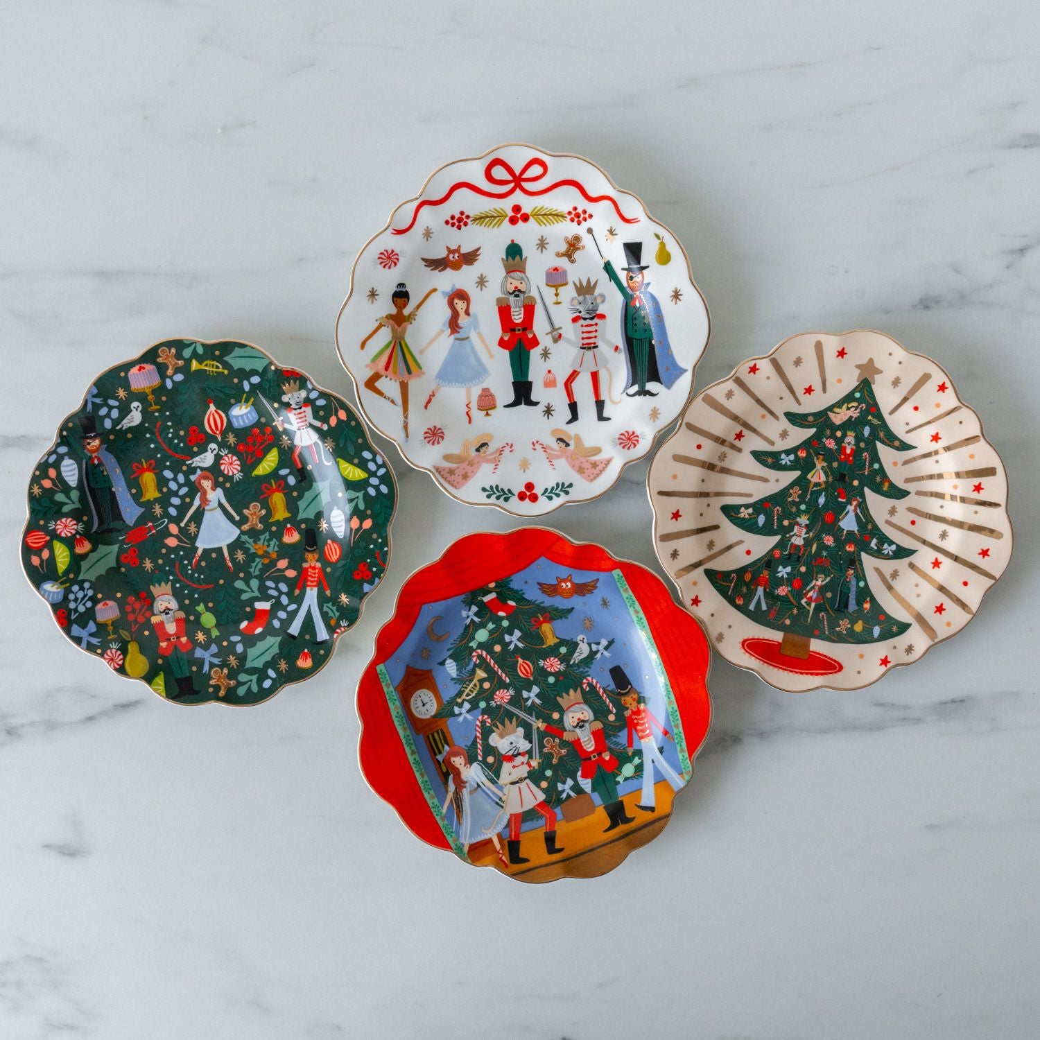 Nutcracker Print Dessert Plate Set - Rug & Weave