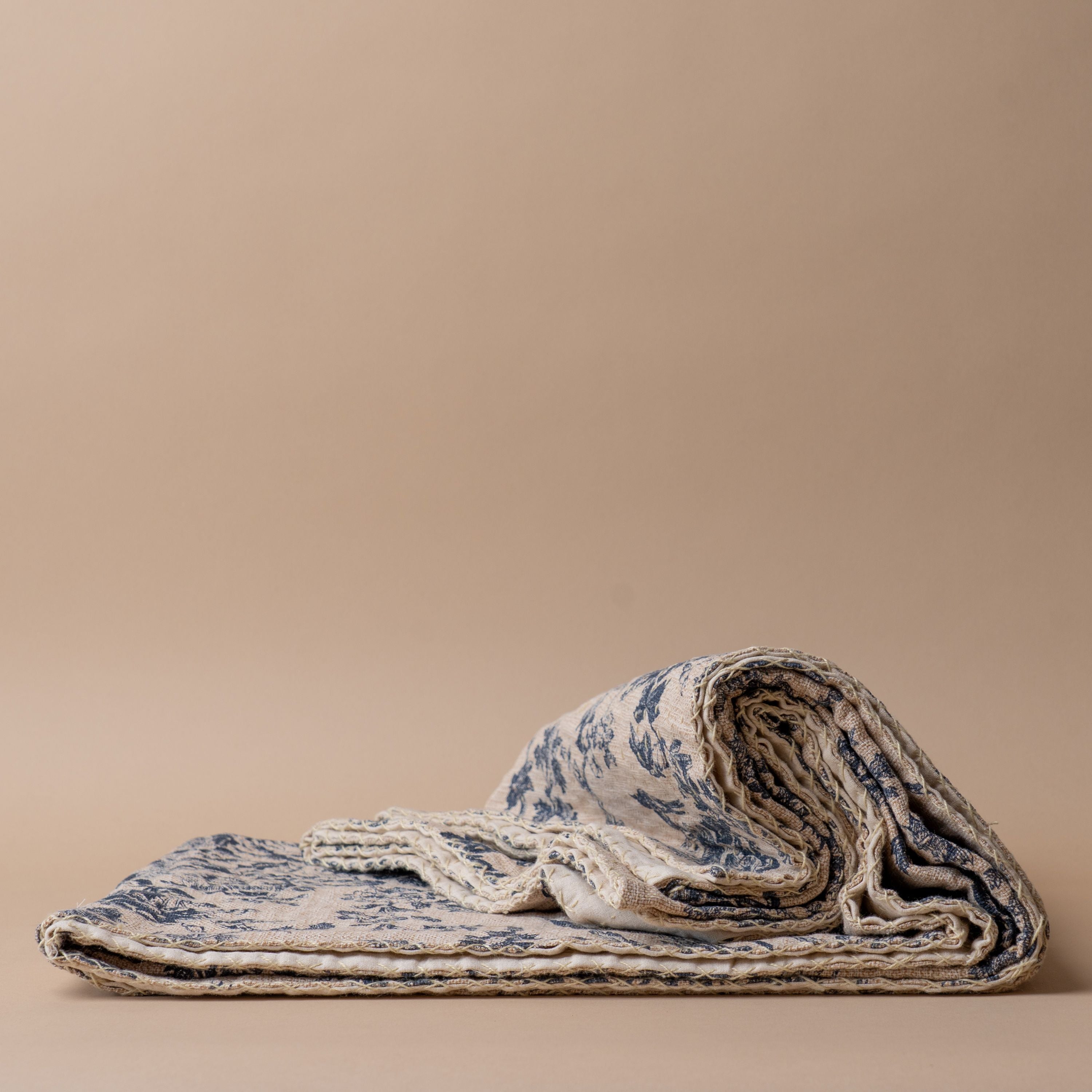 Toile Pattern Kantha Throw Blanket blanket Creative Co-op (DYA)