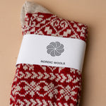 Cozy Nordic Socks socks Nordic Wools (Faire) Crimson - Large