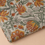 Brown Floral Block Print Table Runner table runner Indaba