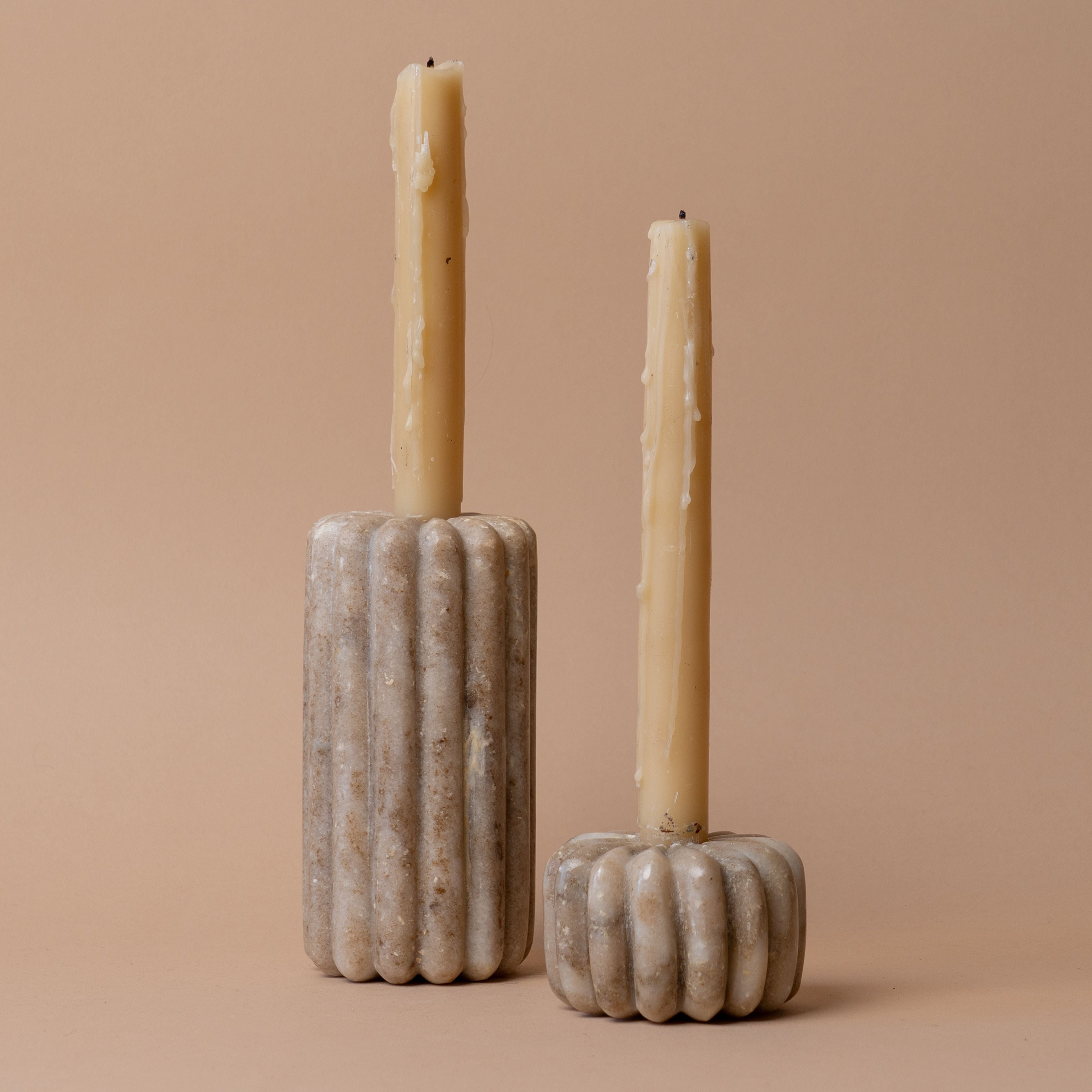 Fluted Marble Candle Holder – view 2