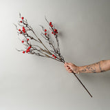Faux Red Berry Twig Spray