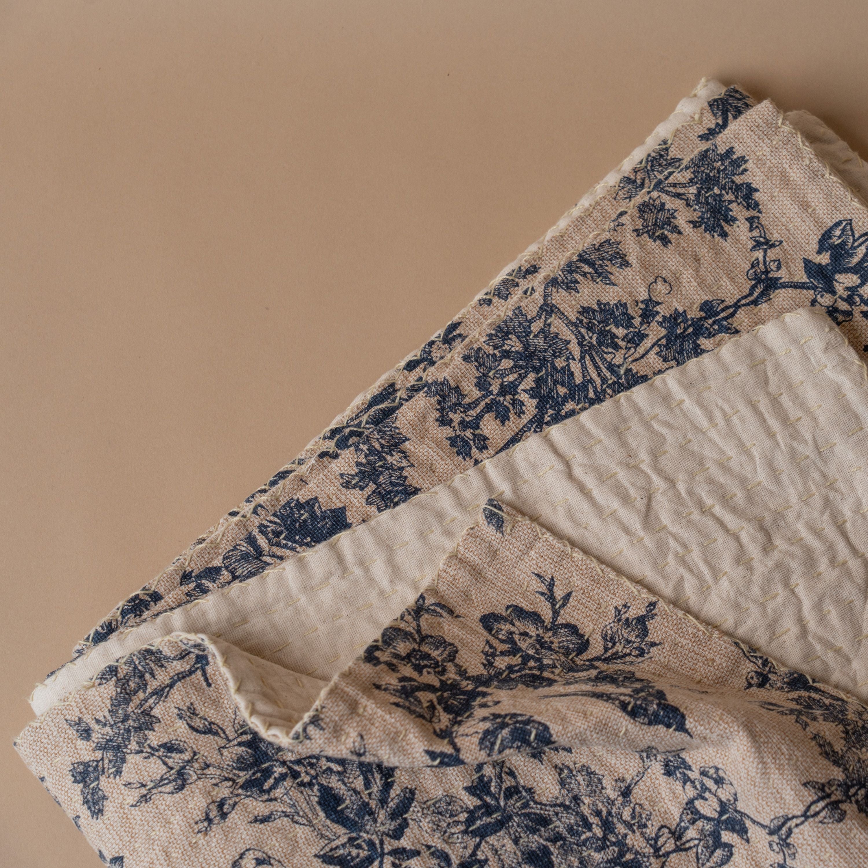 Toile Pattern Kantha Throw Blanket blanket Creative Co-op (DYA)