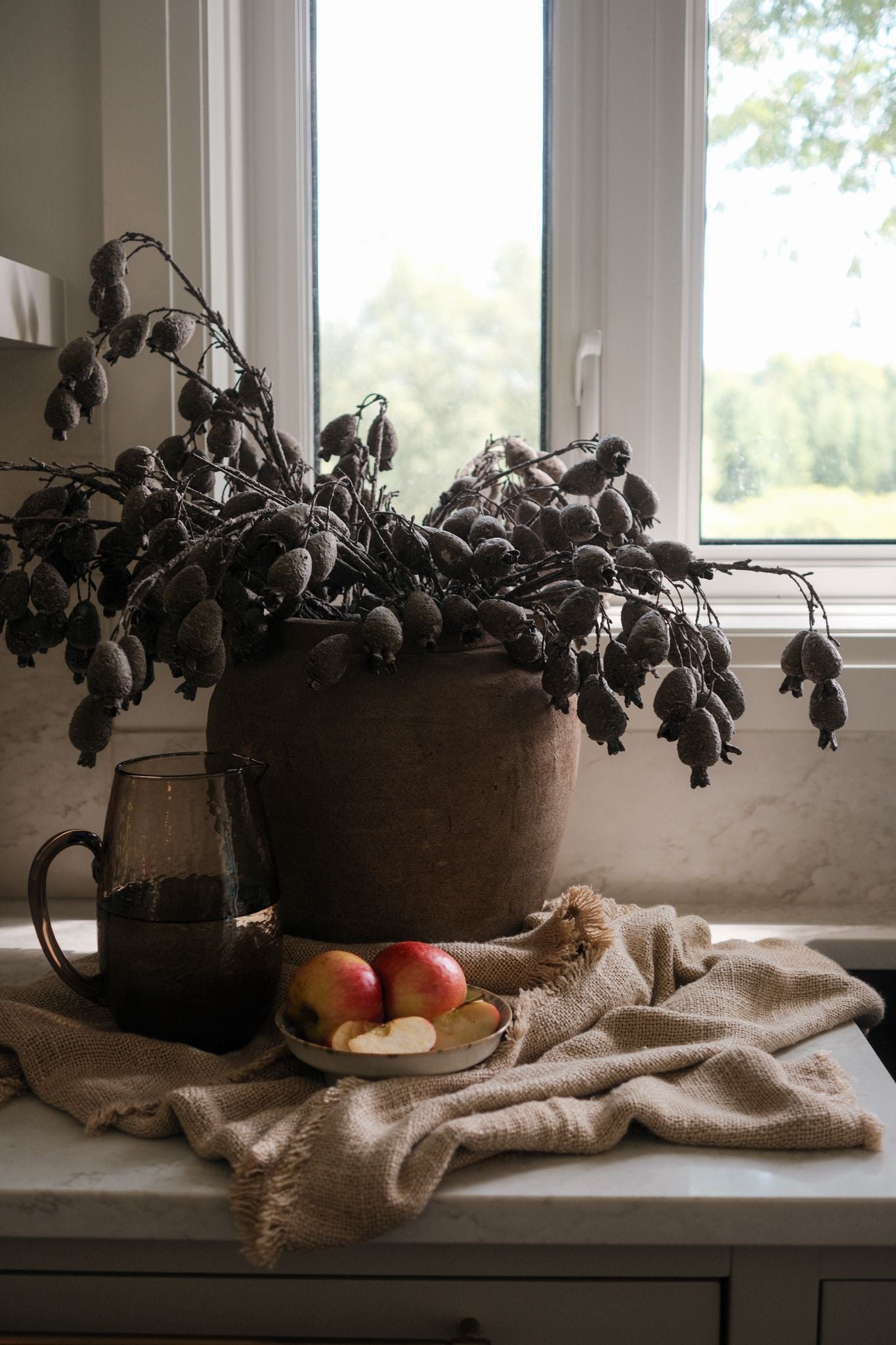 Dried Berry Branch faux stem Indaba
