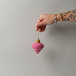 Handmade Paper Mache Ornament - Diamond Shape CHRISTMAS 2025 Creative Co-op (DYA) Dark Pink Dot