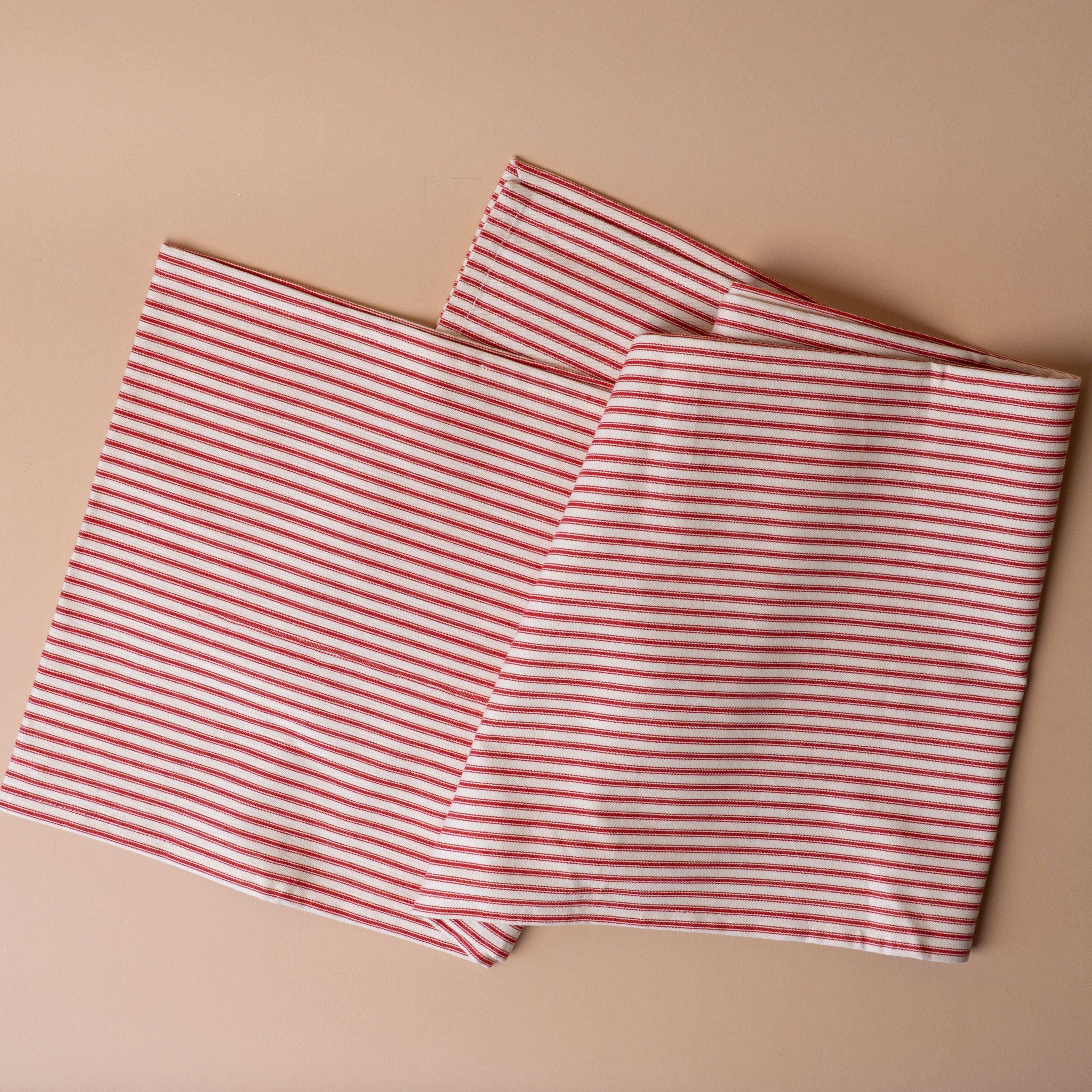 Red Ticking Stripe Table Runner