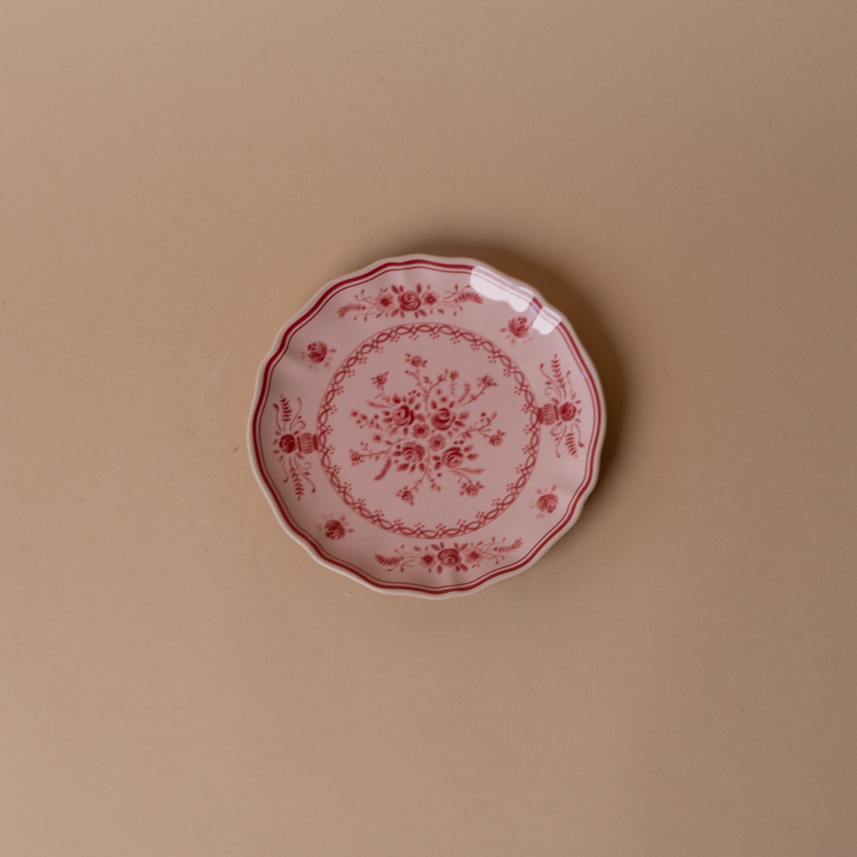 Red & Pink Floral Plate Collection dinnerware David Shaw Appetizer Plate
