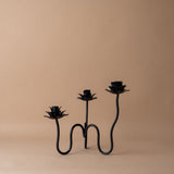 Hand-Forged Iron Floral Candelabra candle holder The Floral Society (Aesthetic Movement)