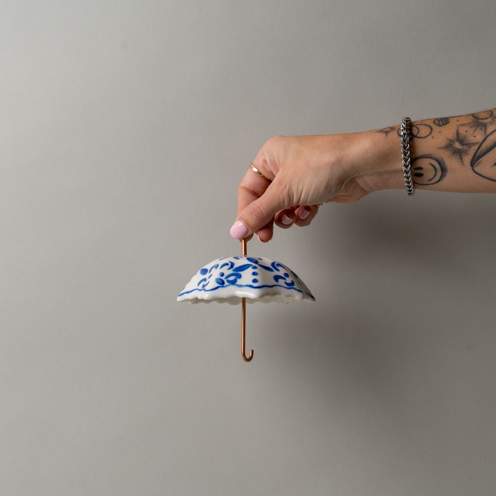 Stoneware Painted Umbrella Ornament CHRISTMAS 2026 Creative Co-op (DYA)