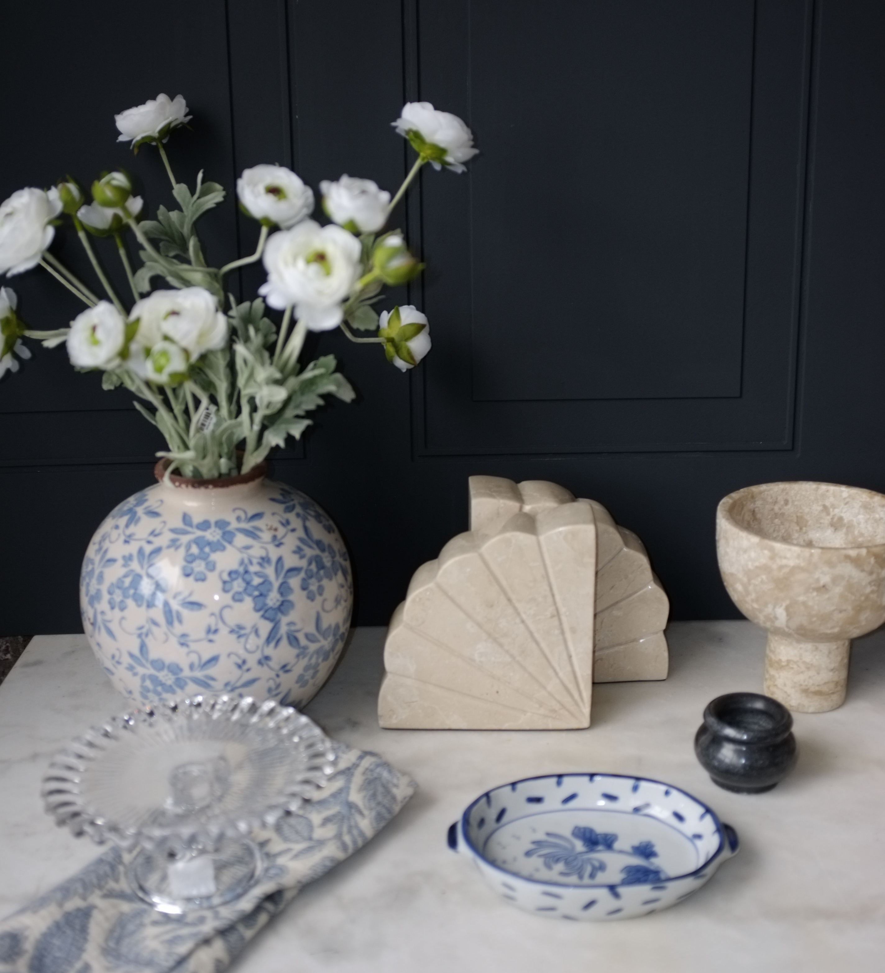 Blue Floral Terracotta Vase – view 2
